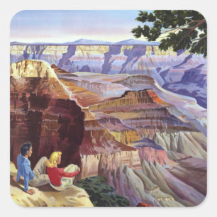 Deze zomer bezoek Grand Canyon Vierkante Sticker