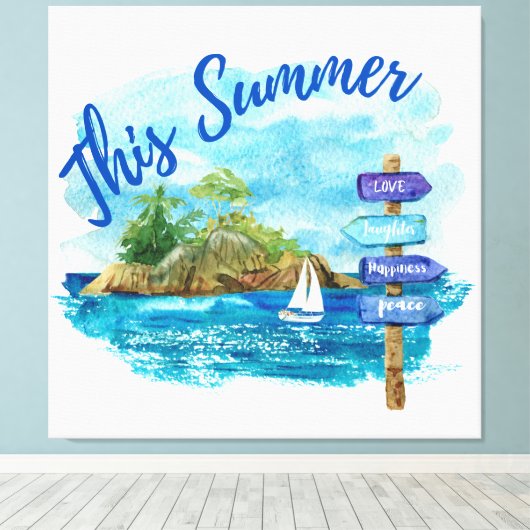 Deze zomer canvas afdruk (Insitu (Houten vloer))