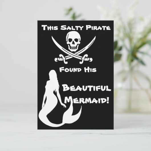 Deze zoute piraat vond zijn mooie zeemeermin kaart (Staand voorkant)