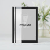 Deze zwarte en witte knoxedo nobleman bedankkaart (Staand voorkant)