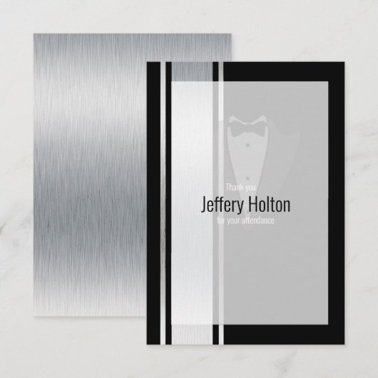 Deze zwarte en witte knoxedo nobleman bedankkaart (Voorkant / Achterkant)