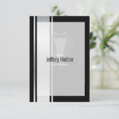 Deze zwarte en witte vlek-bachelorpartij bedankkaart (Staand voorkant)