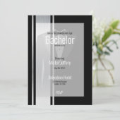 Deze zwarte en witte vlek-bachelorpartij save the date (Staand voorkant)