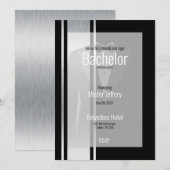 Deze zwarte en witte vlek-bachelorpartij save the date (Voorkant / Achterkant)