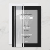 Deze zwarte en witte vlek-bachelorpartij save the date (Voorkant)