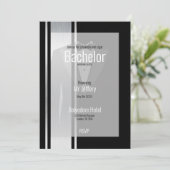 Deze zwarte en witte vlek-bachelorpartij save the date (Staand voorkant)