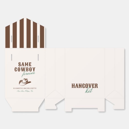 Dezelfde Cowboy Forever Bachelorette Hangover Kit Bedankdoosjes (Ongevouwen)