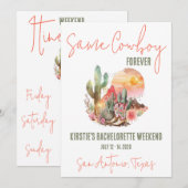 Dezelfde cowboy voor altijd! vrijgezellenfeest kaart (Voorkant / Achterkant)