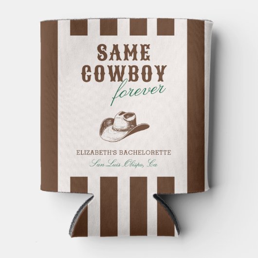 Dezelfde cowboy voor altijd vrijgezellenweekend blikjeskoeler (Voorkant)