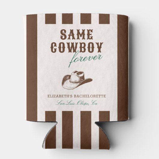 Dezelfde cowboy voor altijd vrijgezellenweekend blikjeskoeler (Achterkant)