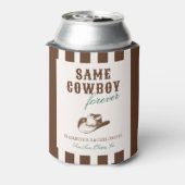 Dezelfde cowboy voor altijd vrijgezellenweekend blikjeskoeler (Blikje Achterkant)