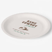 Dezelfde cowboy voor altijd vrijgezellenweekend papieren bordje (Gekanteld)