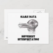 Dezelfde Data Different Interpretation (Duck Rabbi Briefkaart (Voorkant / Achterkant)