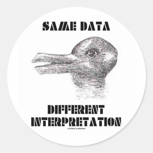 Dezelfde Data Different Interpretation (Duck Rabbi Ronde Sticker (Voorkant)