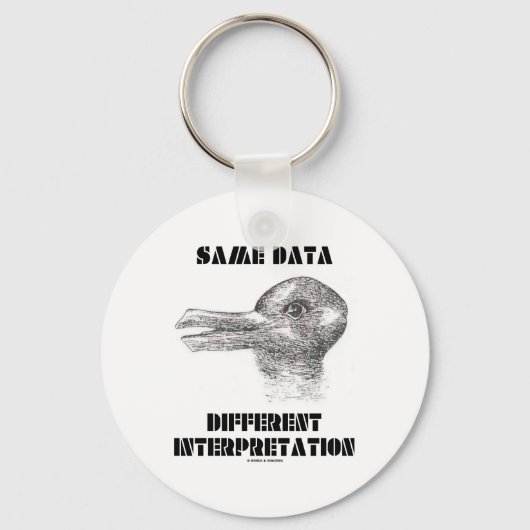 Dezelfde Data Different Interpretation (Duck Rabbi Sleutelhanger (Voorkant)