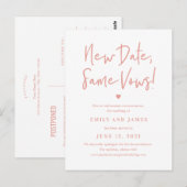 Dezelfde Geloften BEWERKBARE KLEUR Wijzig de datum Briefkaart (Voorkant / Achterkant)