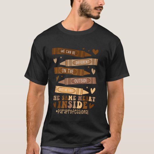Dezelfde Hart Binnen Paraprofessioneel Zwart Histo T-shirt (Voorkant)