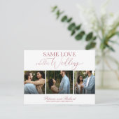 Dezelfde Liefde Downsize Huwelijk Eenvoudig Elegan Briefkaart (Staand voorkant)