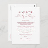 Dezelfde Liefde Downsize Huwelijk Eenvoudig Elegan Briefkaart (Voorkant / Achterkant)