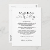 Dezelfde Liefde Downsize Huwelijk Eenvoudig Elegan Briefkaart (Voorkant / Achterkant)