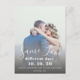 Dezelfde Liefde Hand Geletterde Script Foto Save t Briefkaart