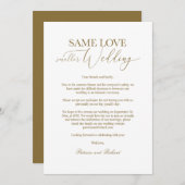 Dezelfde liefde Kleinere bruiloft Downsize Huwelij Kaart (Voorkant / Achterkant)