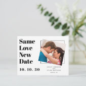 Dezelfde liefde Moderne typografie Foto Save the D Briefkaart (Staand voorkant)