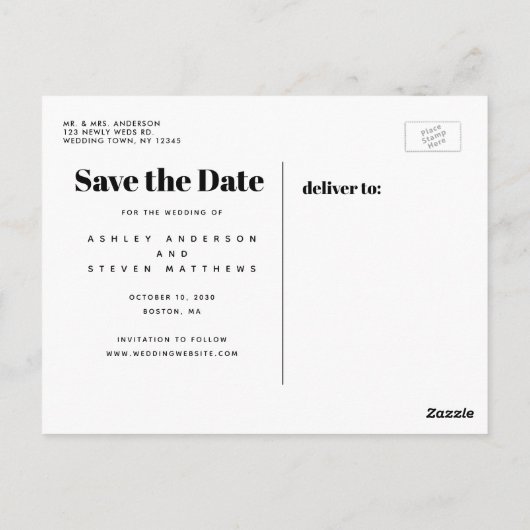 Dezelfde liefde Moderne typografie Foto Save the D Briefkaart (Achterkant)