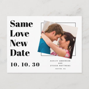 Dezelfde liefde Moderne typografie Foto Save the D Briefkaart