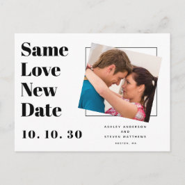 Dezelfde liefde Moderne typografie Foto Save the D Briefkaart