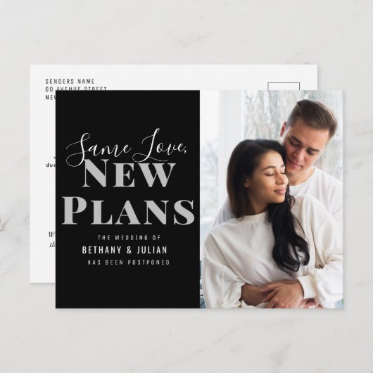 Dezelfde liefde, nieuwe plannen veranderen datum b briefkaart (Voorkant / Achterkant)