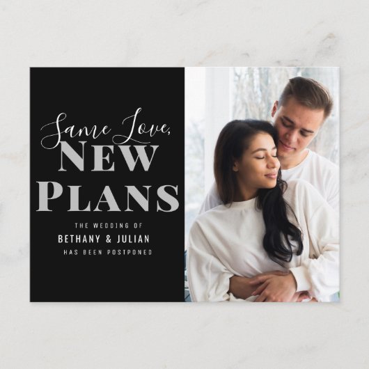 Dezelfde liefde, nieuwe plannen veranderen datum b briefkaart (Voorkant)