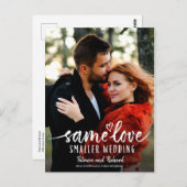 Dezelfde Liefde Schattige Hart Downsize Trouwfoto Briefkaart (Voorkant / Achterkant)