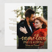 Dezelfde Liefde Schattige Hart Downsize Trouwfoto Kaart (Voorkant / Achterkant)