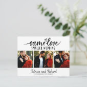 Dezelfde Liefde Schattige Hart Downsize Wedding 3  Briefkaart (Staand voorkant)