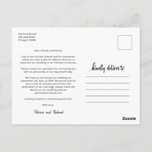 Dezelfde Liefde Schattige Hart Downsize Wedding 3  Briefkaart (Achterkant)