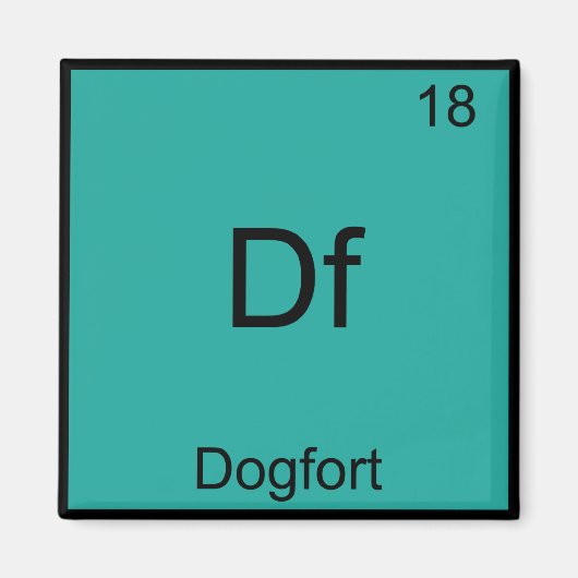 Df - Dogfort Grappig Element Chemie Symbool T-shir Magneet (Voorkant)