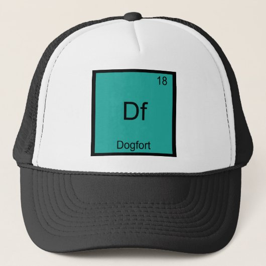 Df - Dogfort Grappig Element Chemie Symbool T-shir Trucker Pet (Voorkant)