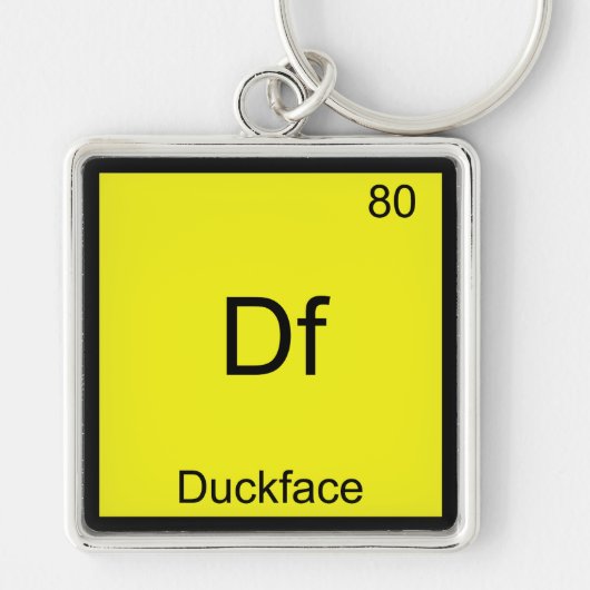 Df - Eendengezicht Element Symbool Meme Grappige C Sleutelhanger (Voorkant)