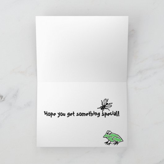 DF- Funny Cartoon Frog Verjaardag Kaart (Binnen)