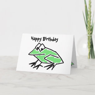 DF- Funny Cartoon Frog Verjaardag Kaart