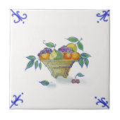 DFB01 Delft Fruit Basket Design Ceramic Tile Tegeltje (Voorkant)