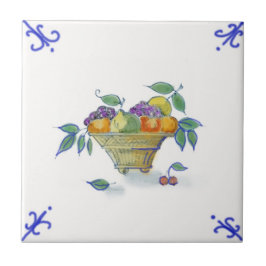 DFB01 Delft Fruit Basket Design Ceramic Tile Tegeltje