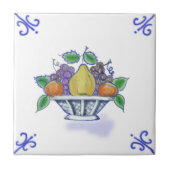 DFB05 Delft Fruit Basket Design Ceramic Tile Tegeltje (Voorkant)