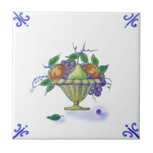 DFB06 Delft Fruit Basket Design Ceramic Tile Tegeltje