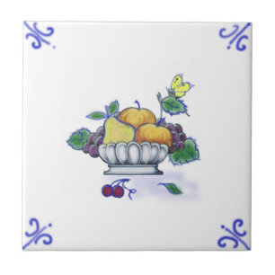 DFB09 Delft Fruit Basket Design Ceramic Tile Tegeltje