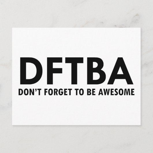 DFTBA BRIEFKAART (Voorkant)
