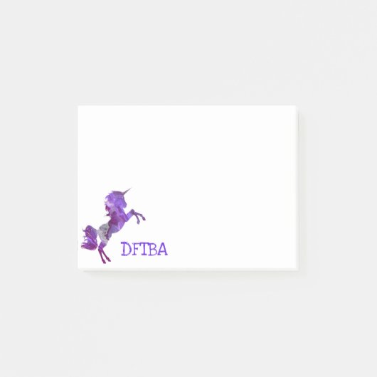DFTBA Paarse Eenhoorn Geweldige Violet Post-it® Notes (Voorkant)