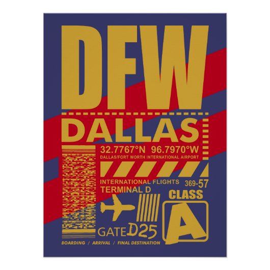 DFW Dallas Airport Perfect Poster (Voorkant)