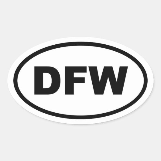 DFW Dallas Fort Worth Ovale Sticker (Voorkant)